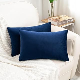 Filled Velvet Cushion – Navy