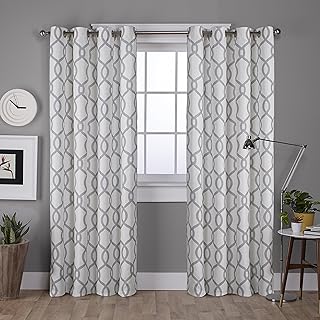 Modern Geometric Curtains – Grey/White
